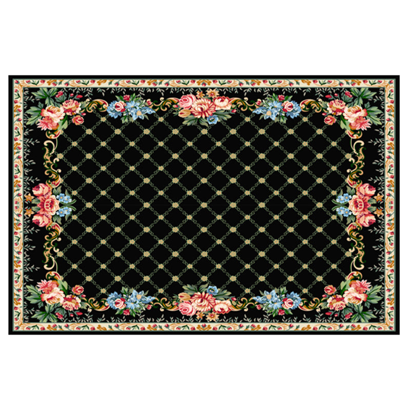 Lisslune | Multicolored Novelty Rug Cotton Blend Plaid Pattern Area Rug Non-Slip Pet Friendly Carpet for the Living Room