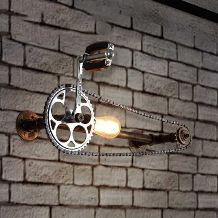 Skørter | Industrial Outdoor Light Bike-design Wall Lamp 1 Light Metal Wall Mount Light in Bronze for Farm