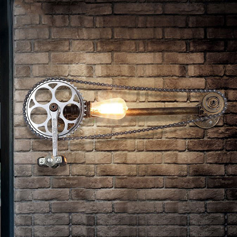 Skørter | Industrial Outdoor Light Bike-design Wall Lamp 1 Light Metal Wall Mount Light in Bronze for Farm