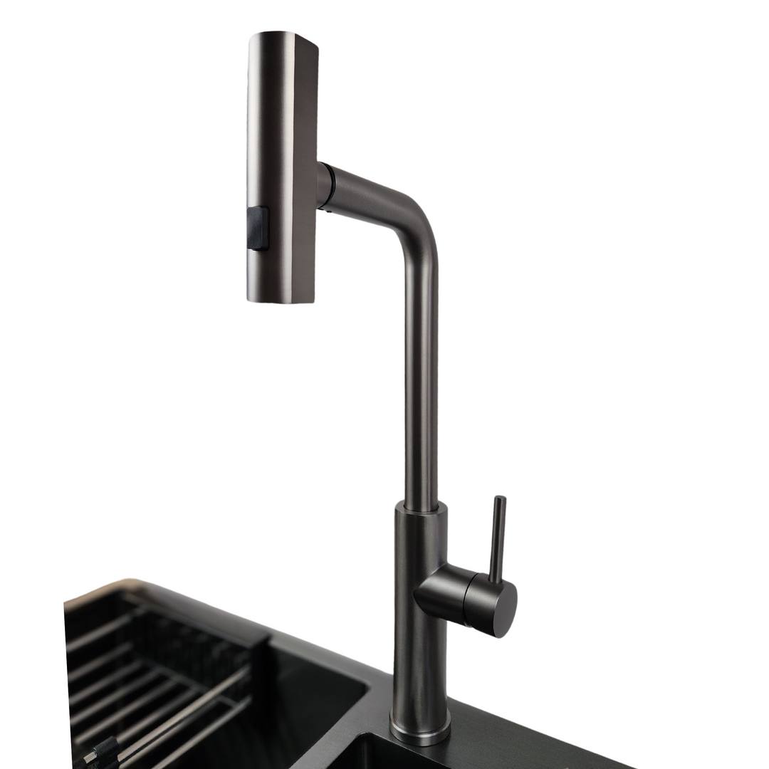 Lisslune | Kitchen faucet, JF-8012B GRAPHITE Pull-out tap, waterfall, 3 modes