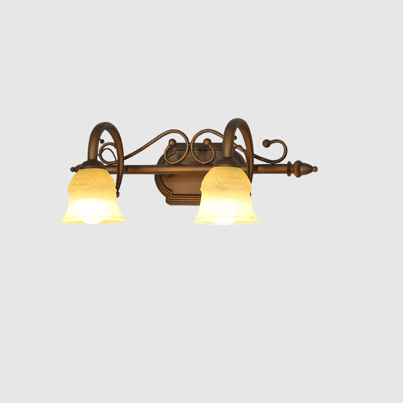 Skørter | 2/3/4 Light Bell Vanity Lamp Vintage Style White Glass Wall Lamp Fixture for Bathroom