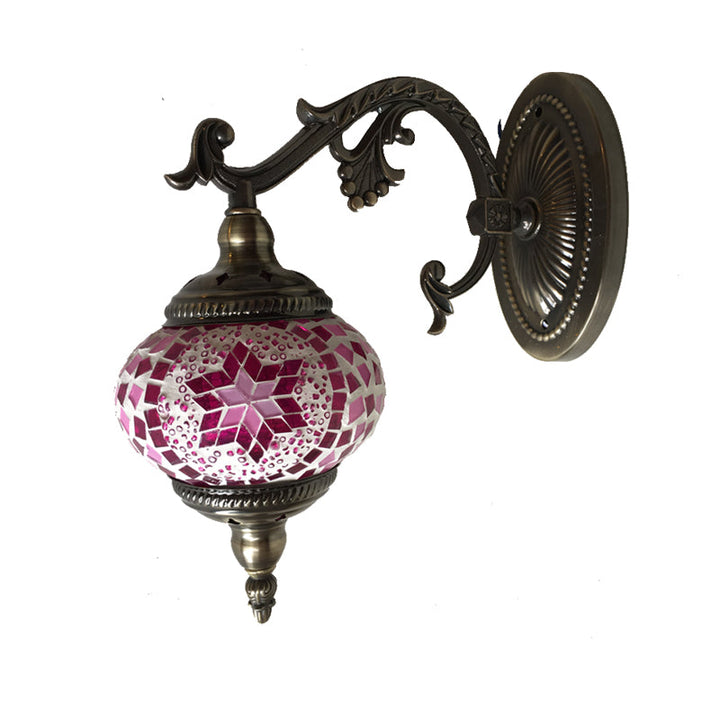 Skørter | Sphere Wall Lamp Vintage Pink/Blue Glass 1 Head Wall Light for Living Room