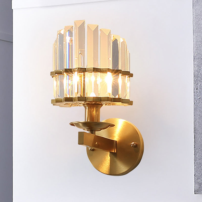 Skørter | K9 Crystal Wall Light Modern Style Metal 1 Light Black/Brass Finish Wall Light for Living Room