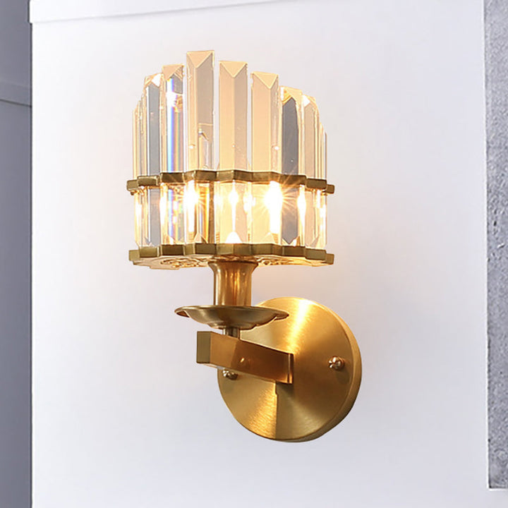Skørter | K9 Crystal Wall Light Modern Style Metal 1 Light Black/Brass Finish Wall Light for Living Room