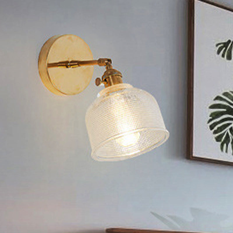 Lisslune | Clear Prism Glass Dome Wall Sconce Industry 1 Light Bedroom Lighting Fixture