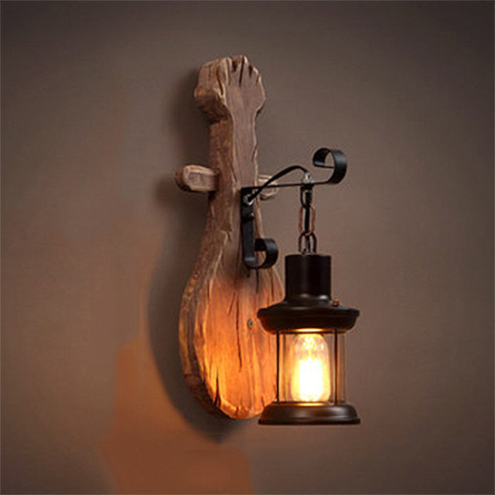Lisslune | Clear Glass Lantern Wall Light Coastal 1 Light Dining Room Fixture with Spoon