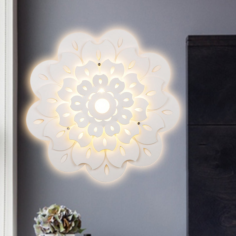 Skørter | Children's Room Flower Wall Light Acrylic Kids Beautiful White Eye-Friendly LED Wall Light