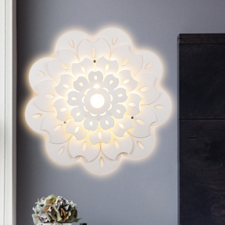 Skørter | Children's Room Flower Wall Light Acrylic Kids Beautiful White Eye-Friendly LED Wall Light