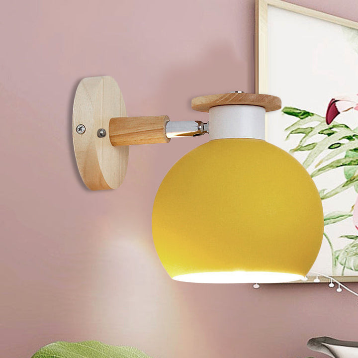 Skørter | Rotatable Metal Spherical Wall Lamp Kindergarten 1 Light Macaron Wall Lamp
