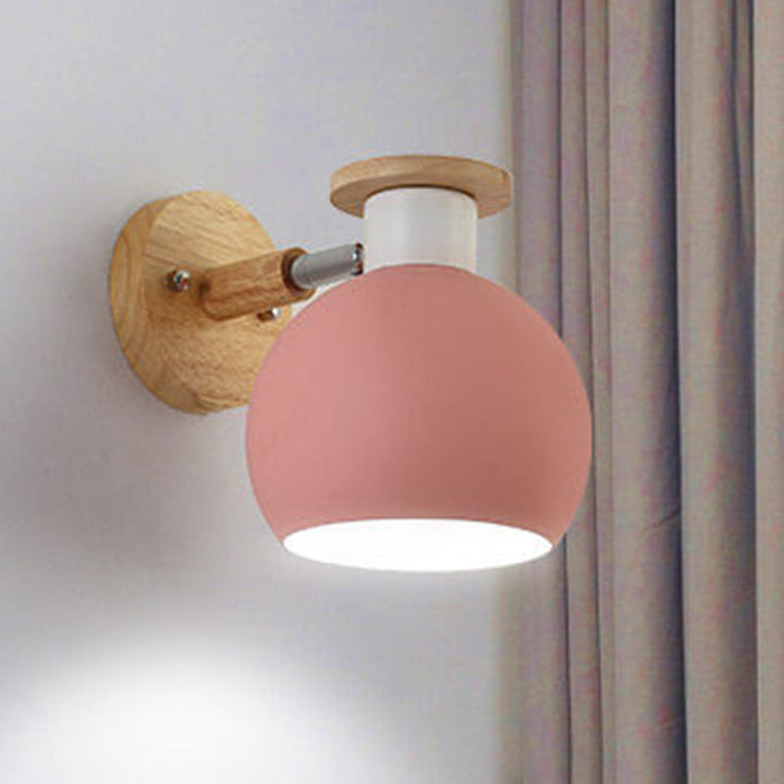 Skørter | Rotatable Metal Spherical Wall Lamp Kindergarten 1 Light Macaron Wall Lamp