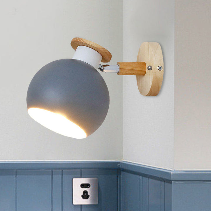 Skørter | Rotatable Metal Spherical Wall Lamp Kindergarten 1 Light Macaron Wall Lamp