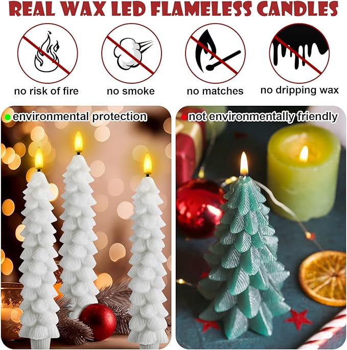 Lisslune | Flameless LED Candles with Remote Control – Realistic 3D Flickering Model LumaGlow