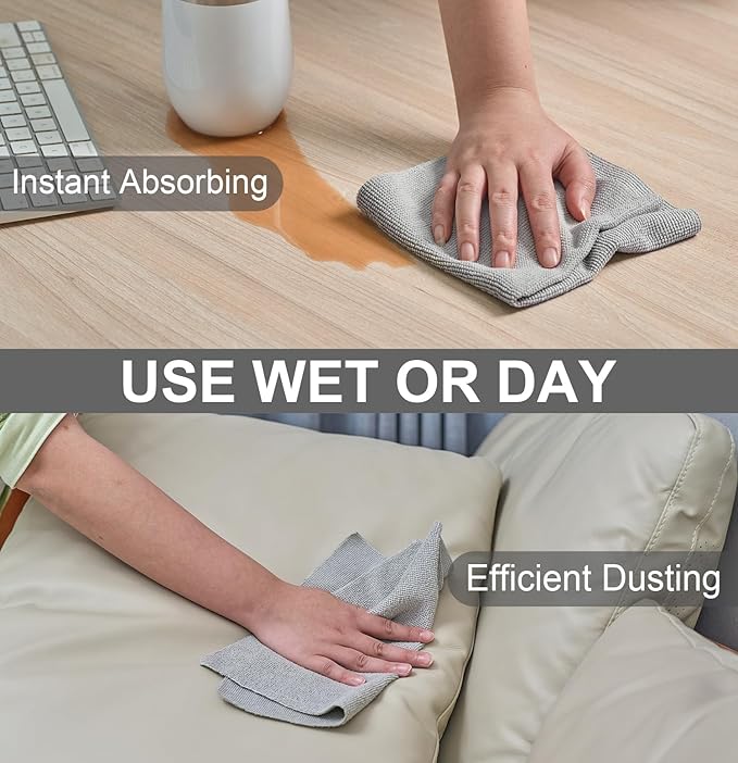 Lisslune | 20 Pieces Reusable Microfiber Cloths on Roll – Lint-Free, Streak-Free & Eco-Friendly