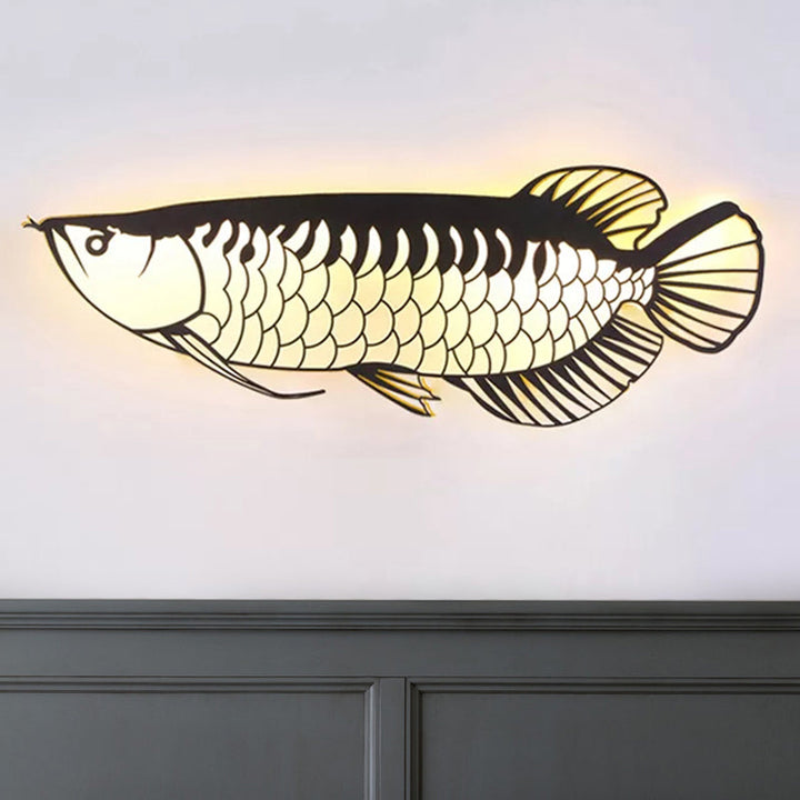 Skørter | Fish-shaped Kindergarten Wall Lamp Acrylic Creative LED Wall Lamp in Black