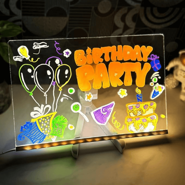 Lisslune | Kiddli LED Drawing Board – Reusable Writing Board with Light Pen