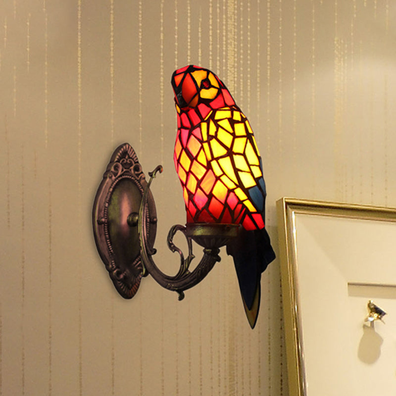 Skørter | Tiffany Parrot Wall Lamp with Colored Glass 1 Light Indoor Wall Mounted Light for Corridor