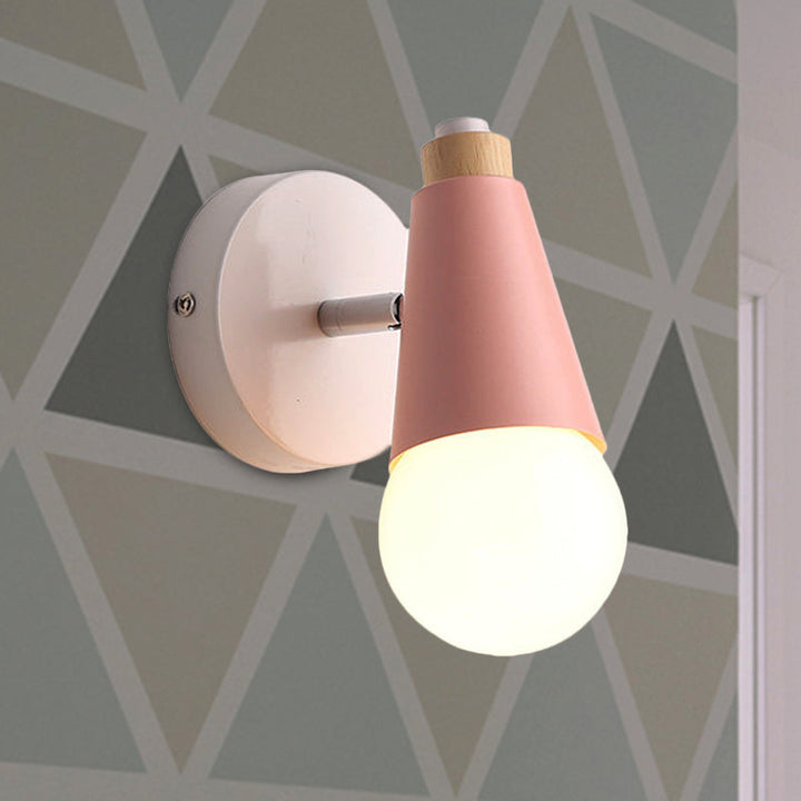 Skørter | Rotatable Macaron Sweet Cone Wall Lamp 1 Head Metal Wall Lighting for Kids Room