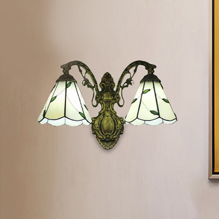 Lisslune | Blade Wall Lamp 2 Lights Spotted Glass Rustic Wall Lighting for Bedroom