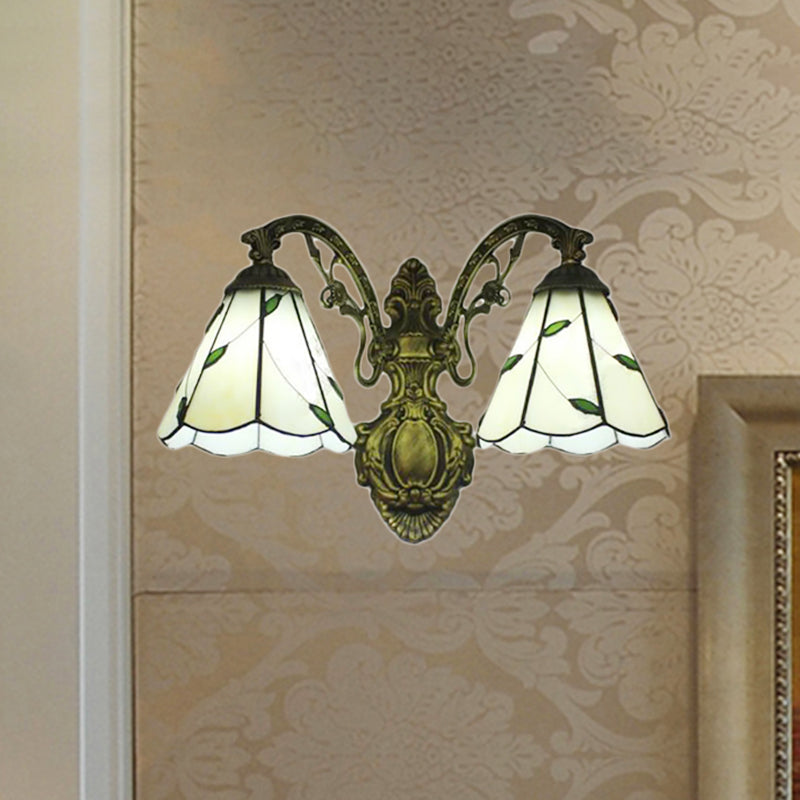 Lisslune | Blade Wall Lamp 2 Lights Spotted Glass Rustic Wall Lighting for Bedroom