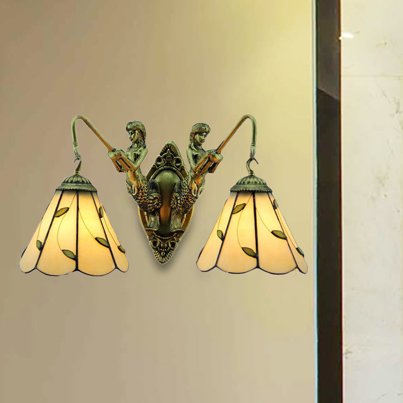 Lisslune | Blade Wall Lamp 2 Lights Spotted Glass Rustic Wall Lighting for Bedroom