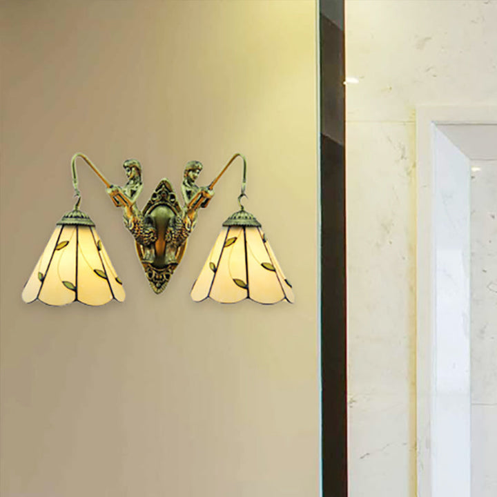 Lisslune | Blade Wall Lamp 2 Lights Spotted Glass Rustic Wall Lighting for Bedroom