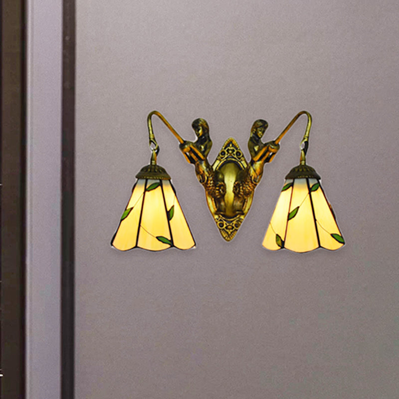 Lisslune | Blade Wall Lamp 2 Lights Spotted Glass Rustic Wall Lighting for Bedroom