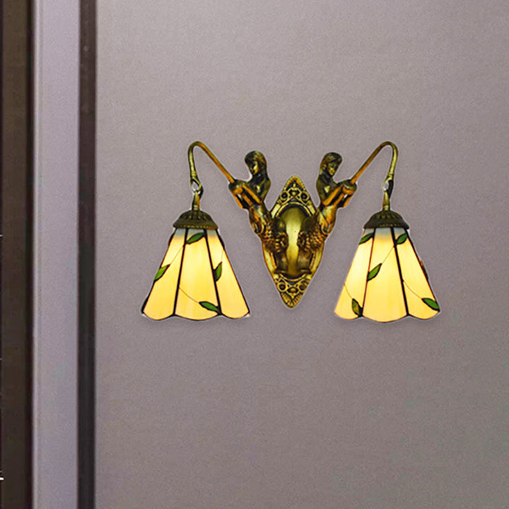 Lisslune | Blade Wall Lamp 2 Lights Spotted Glass Rustic Wall Lighting for Bedroom
