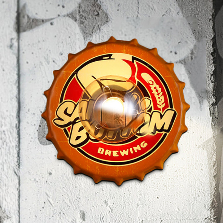 Skørter | Antique Style LED Wall Light Bottle Cap Shape Metal Wall Light for Restaurant Bar