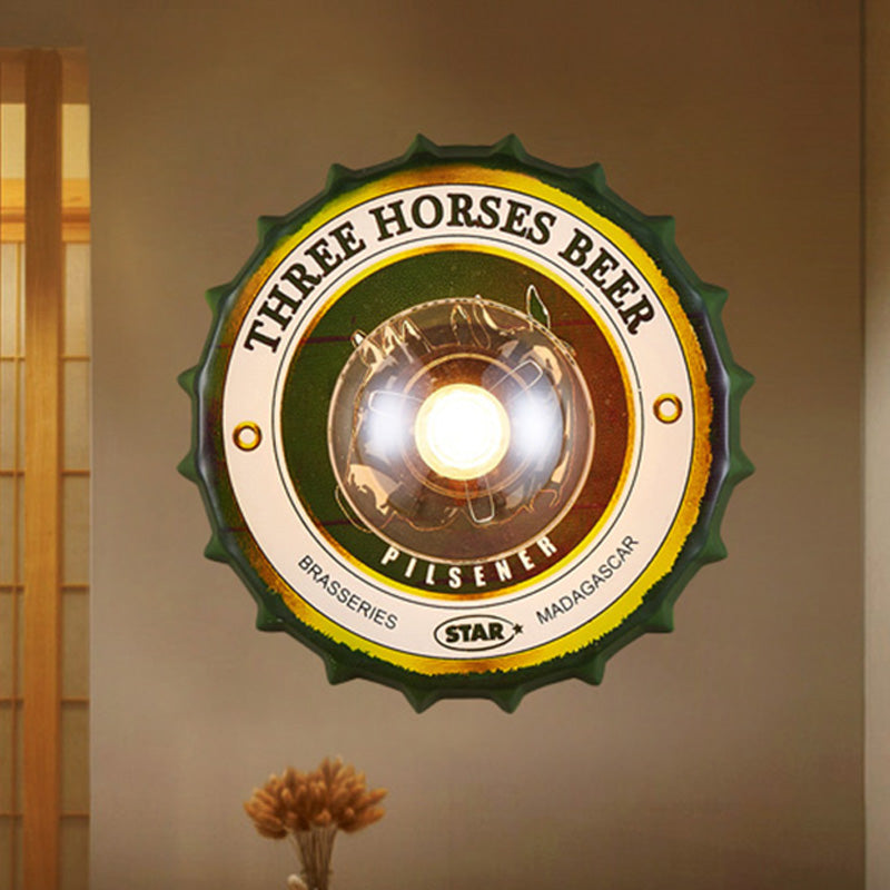 Skørter | Antique Style LED Wall Light Bottle Cap Shape Metal Wall Light for Restaurant Bar
