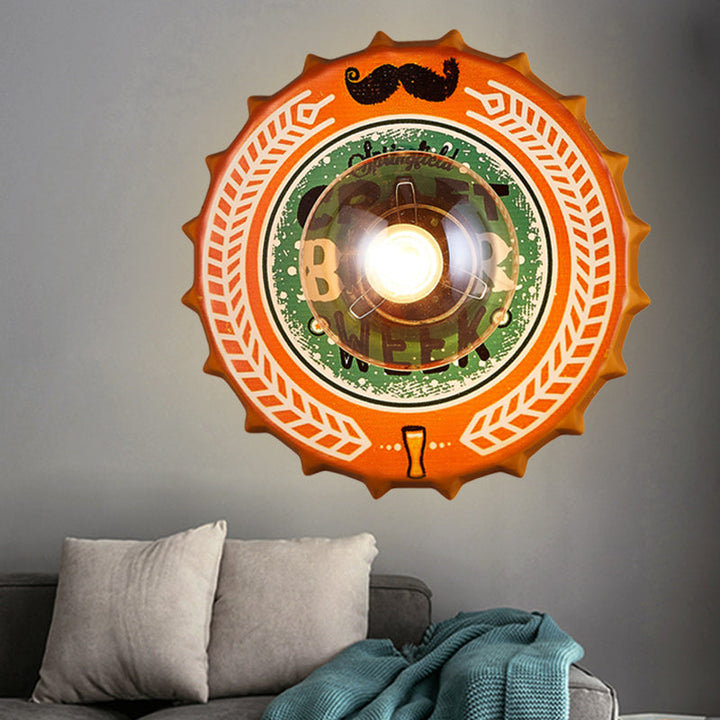 Skørter | Antique Style LED Wall Light Bottle Cap Shape Metal Wall Light for Restaurant Bar