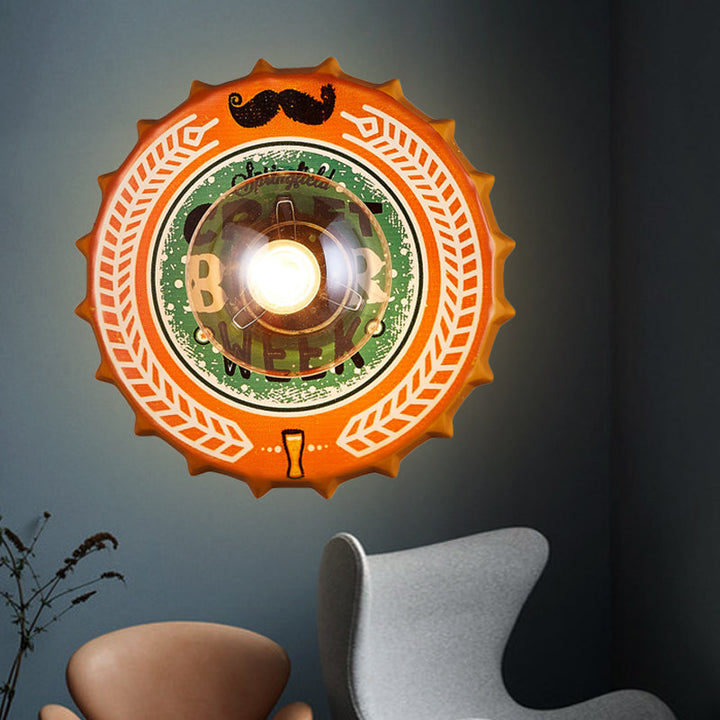 Skørter | Antique Style LED Wall Light Bottle Cap Shape Metal Wall Light for Restaurant Bar