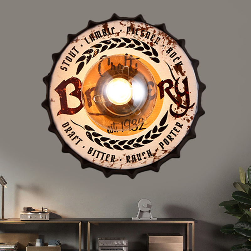 Skørter | Antique Style LED Wall Light Bottle Cap Shape Metal Wall Light for Restaurant Bar