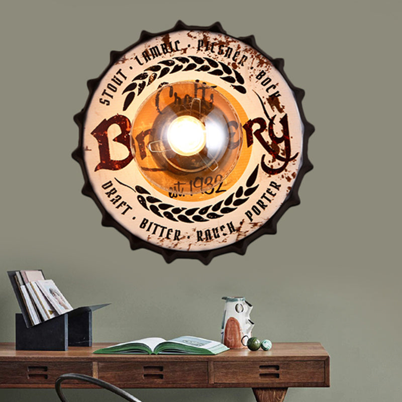 Skørter | Antique Style LED Wall Light Bottle Cap Shape Metal Wall Light for Restaurant Bar