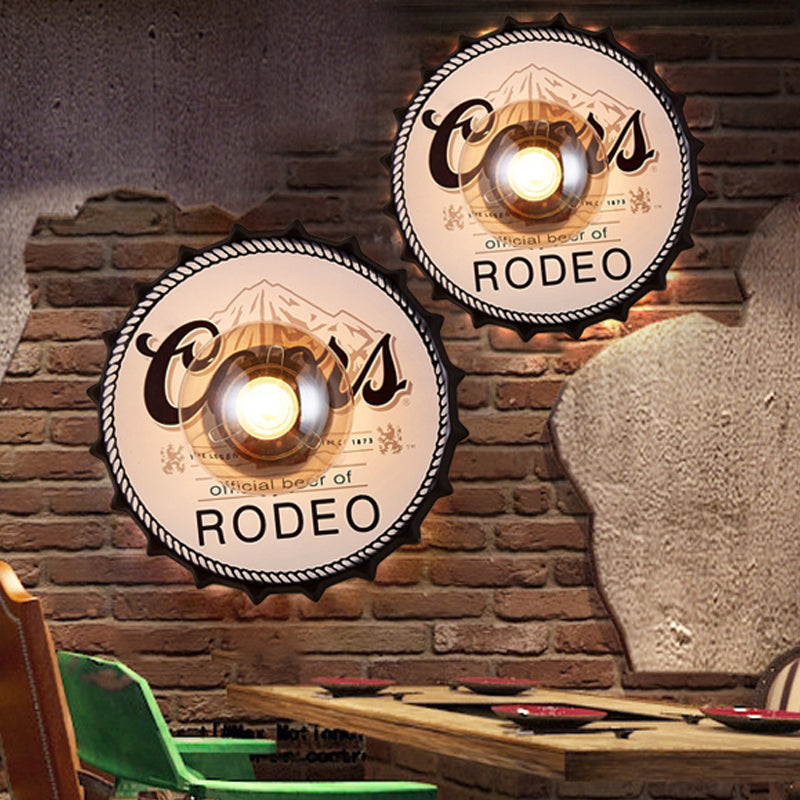 Skørter | Antique Style LED Wall Light Bottle Cap Shape Metal Wall Light for Restaurant Bar