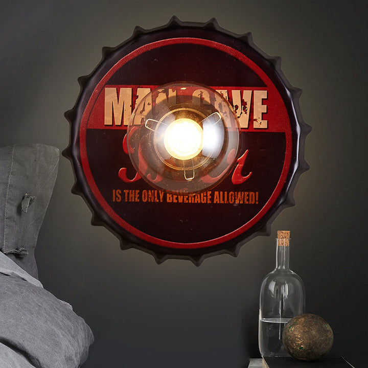 Skørter | Antique Style LED Wall Light Bottle Cap Shape Metal Wall Light for Restaurant Bar