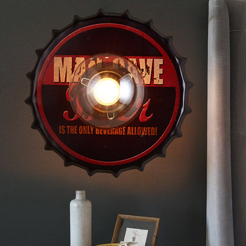 Skørter | Antique Style LED Wall Light Bottle Cap Shape Metal Wall Light for Restaurant Bar