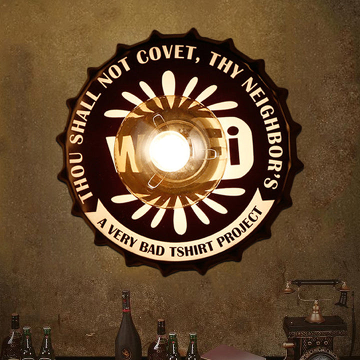 Skørter | Antique Style LED Wall Light Bottle Cap Shape Metal Wall Light for Restaurant Bar