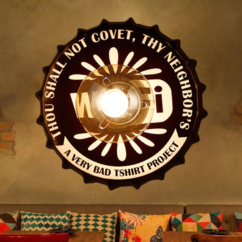 Skørter | Antique Style LED Wall Light Bottle Cap Shape Metal Wall Light for Restaurant Bar