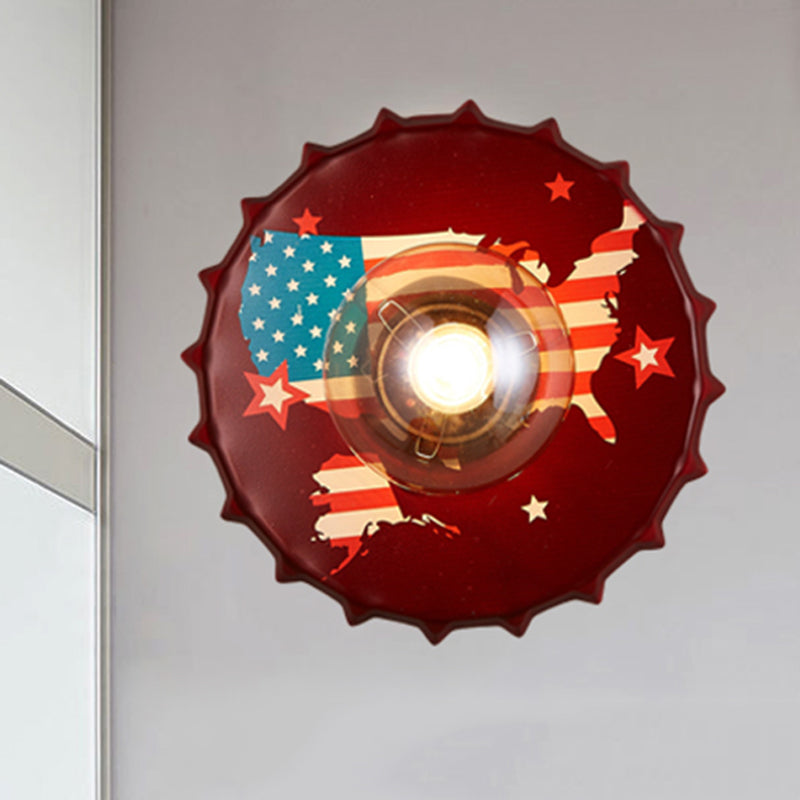 Skørter | Antique Style LED Wall Light Bottle Cap Shape Metal Wall Light for Restaurant Bar