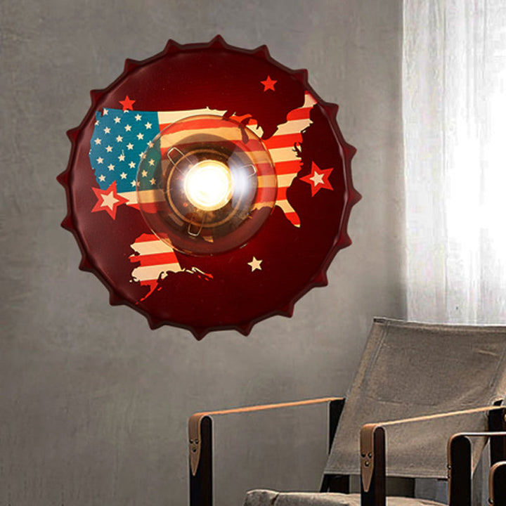 Skørter | Antique Style LED Wall Light Bottle Cap Shape Metal Wall Light for Restaurant Bar