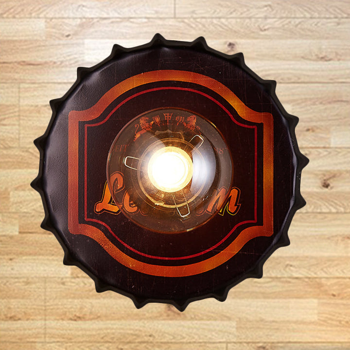 Skørter | Antique Style LED Wall Light Bottle Cap Shape Metal Wall Light for Restaurant Bar