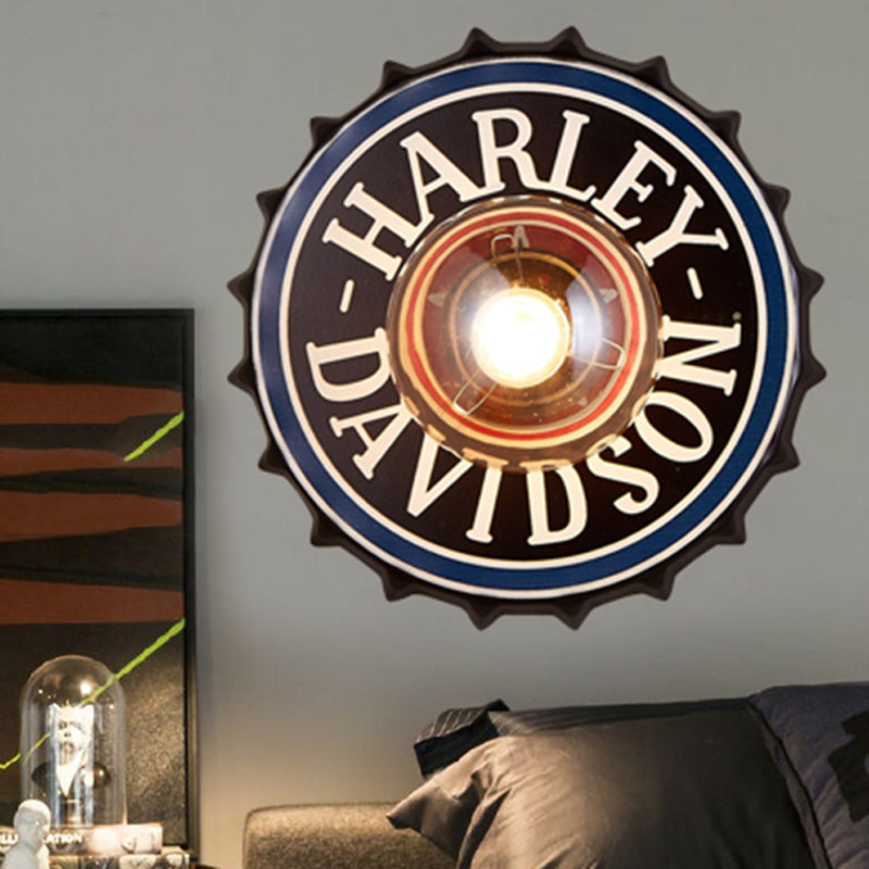 Skørter | Antique Style LED Wall Light Bottle Cap Shape Metal Wall Light for Restaurant Bar