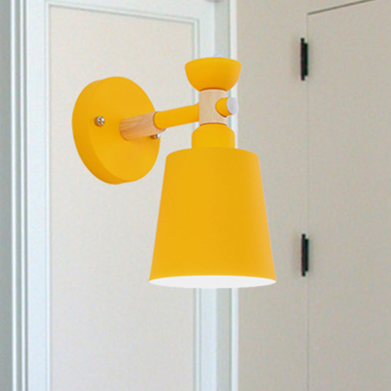 Skørter | Rotatable Nordic Style Wall Lamp with Bucket One Light Metal Wall Lamp for Adult Bedroom