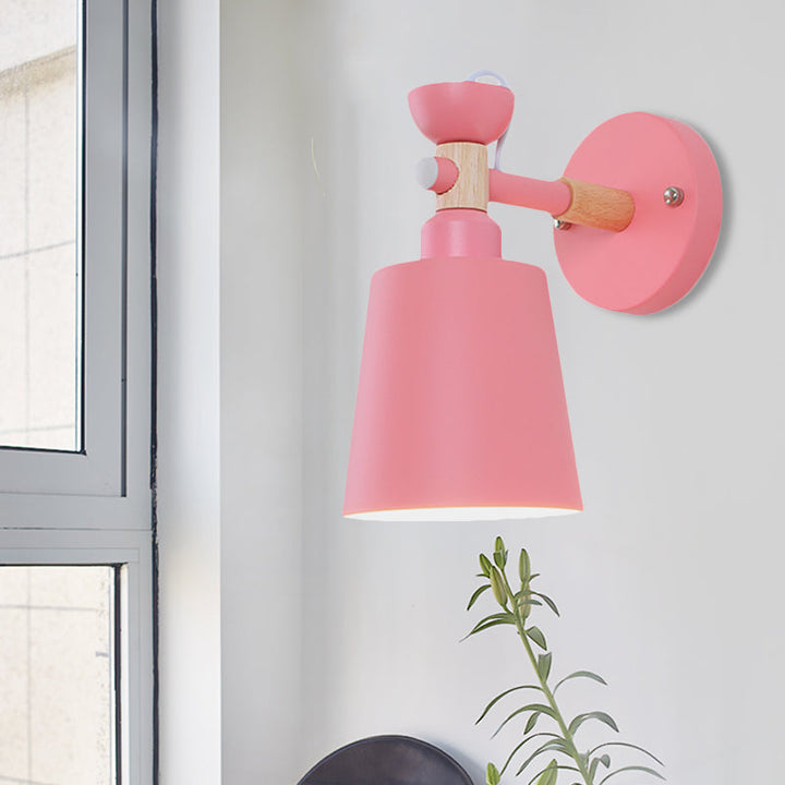 Skørter | Rotatable Nordic Style Wall Lamp with Bucket One Light Metal Wall Lamp for Adult Bedroom