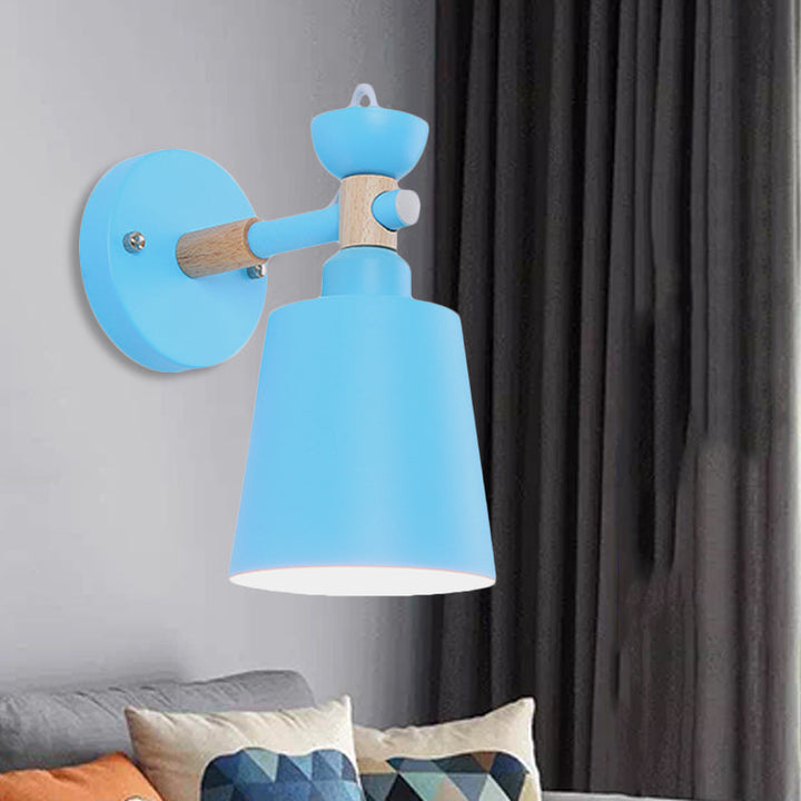 Skørter | Rotatable Nordic Style Wall Lamp with Bucket One Light Metal Wall Lamp for Adult Bedroom