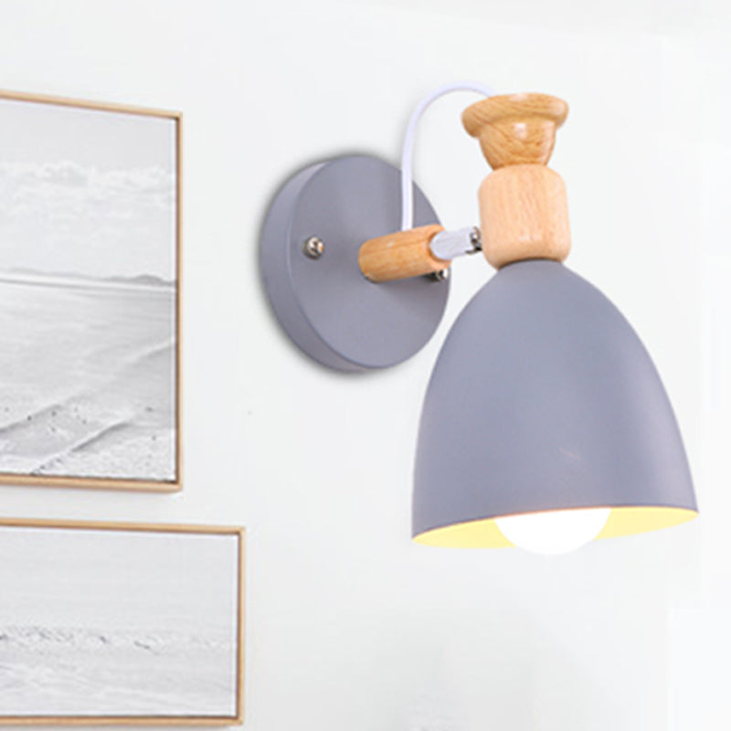 Skørter | Nordic Stylish Dome Wall Lamp Rotatable Metal One Bulb Undertone Wall Lamp for Preschool