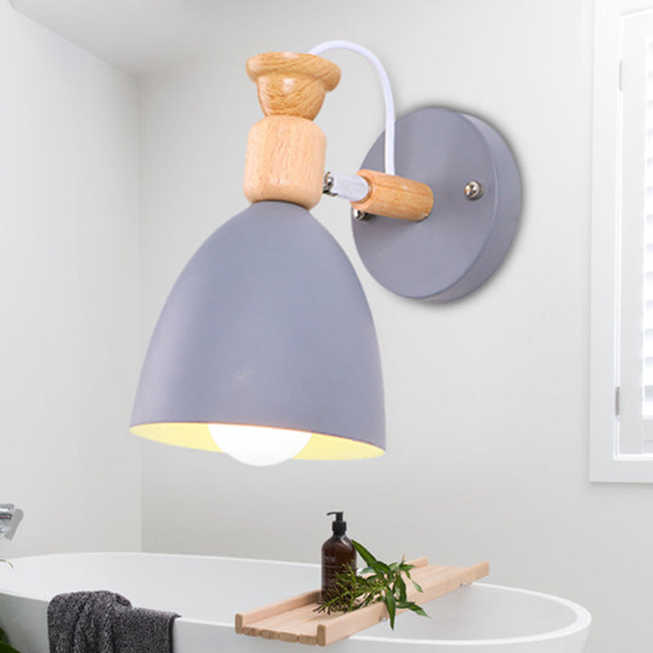Skørter | Nordic Stylish Dome Wall Lamp Rotatable Metal One Bulb Undertone Wall Lamp for Preschool