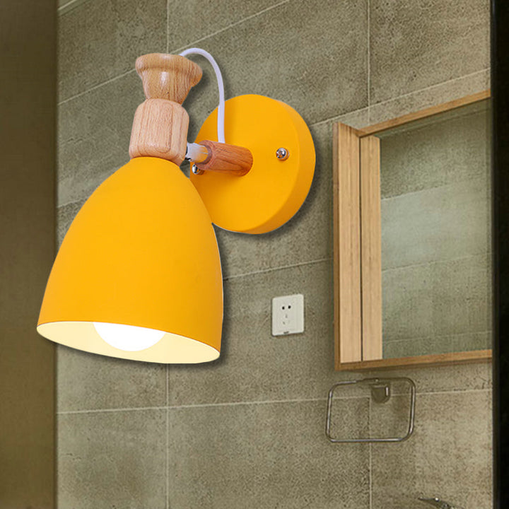 Skørter | Nordic Stylish Dome Wall Lamp Rotatable Metal One Bulb Undertone Wall Lamp for Preschool