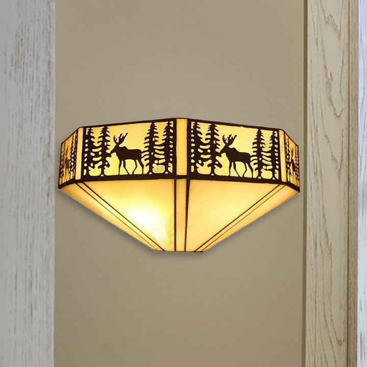 Skørter | Tiffany Wall Light with Stained Glass Shade Indoor Wall Sconces Light for Living Room