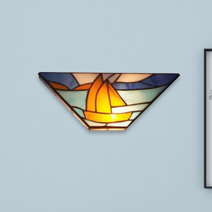 Skørter | Tiffany Wall Light with Stained Glass Shade Indoor Wall Sconces Light for Living Room